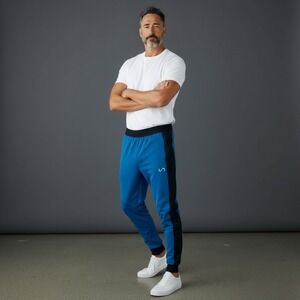 TLF Apparel Men's Blue‎ Black Athletic Jogger Pants X-Large Zipper Pockets